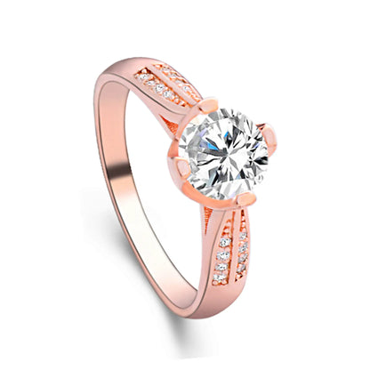 Travel Four-Prong Ring, Diamond Ring, Zircon Ring