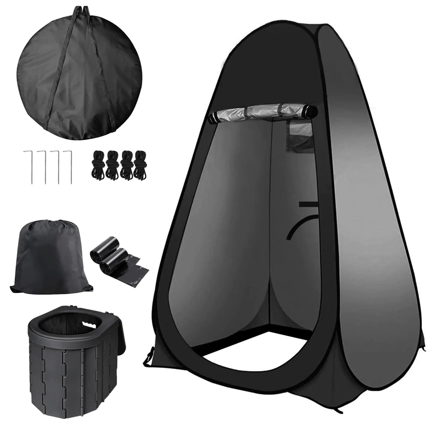 Portable Camping Toilet Tent Set
