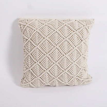 Hand-woven Pillow with Braid Rope Tassel Design