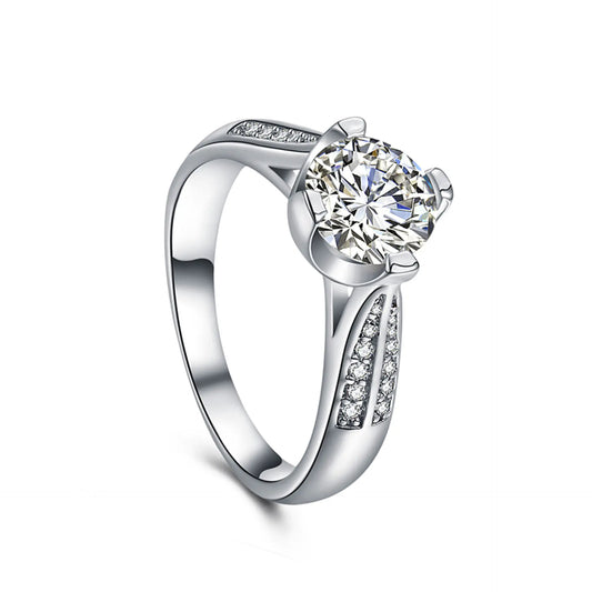 Travel Four-Prong Ring, Diamond Ring, Zircon Ring