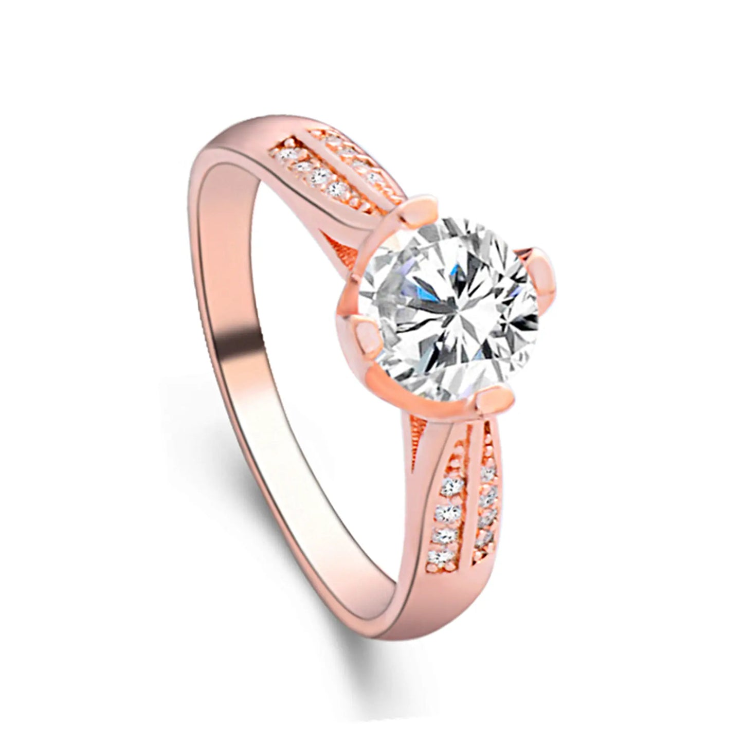 Travel Four-Prong Ring, Diamond Ring, Zircon Ring