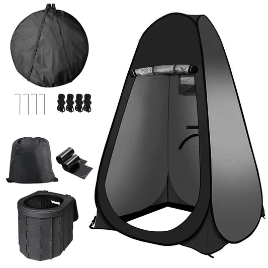 Portable Camping Toilet Tent Set